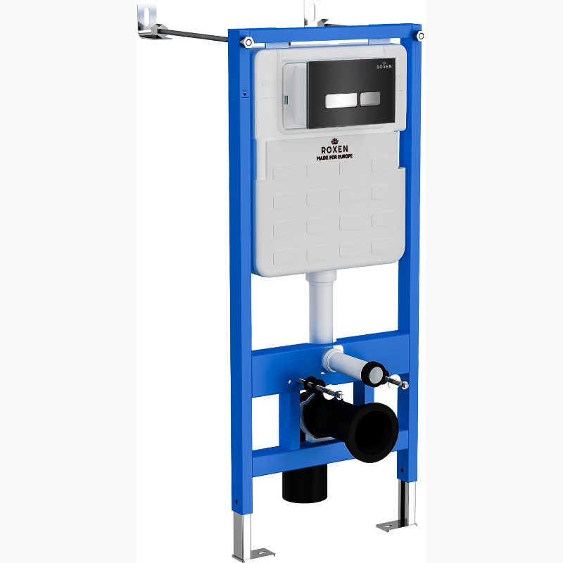 Комплект инсталляции Roxen StounFix Dual Fresh с кнопкой Glass (чёрная/глянец), 873337 — изображение 2