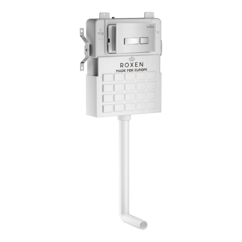 Комплект инсталляции для приставного унитаза Roxen Attach с кнопкой Glass (белая), 942959