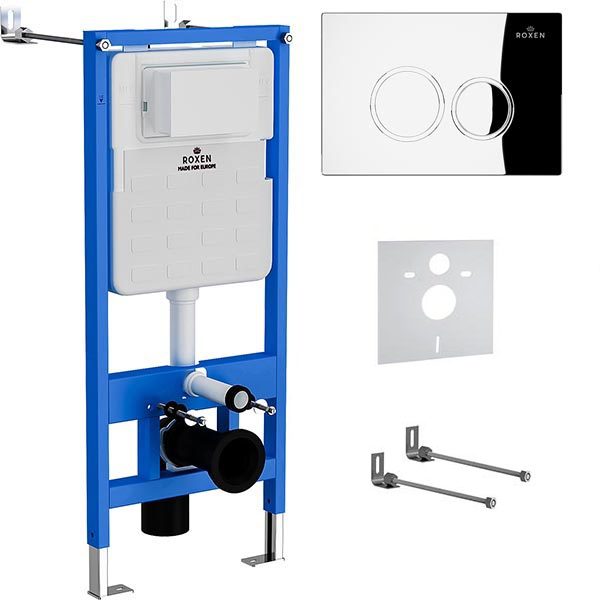 Комплект инсталляции Roxen StounFix Dual Fresh с кнопкой Caspia (хром/глянец), 812643