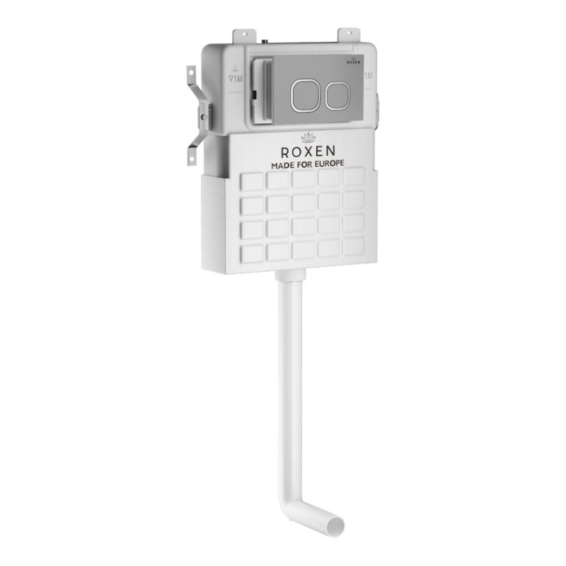 Комплект инсталляции для приставного унитаза Roxen Attach с кнопкой Santi (хром/матовая), 918201