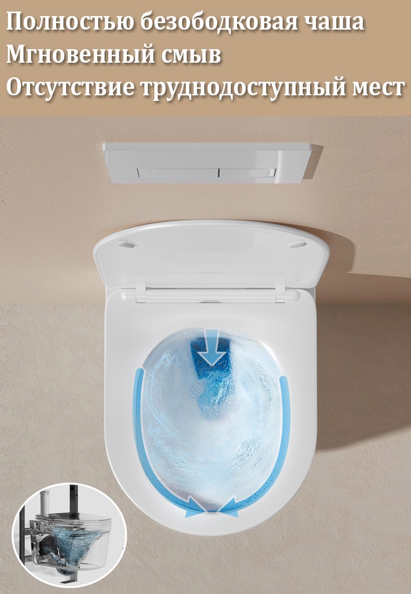 Унитаз подвесной Roxen Simple, 530120-01 — изображение 10