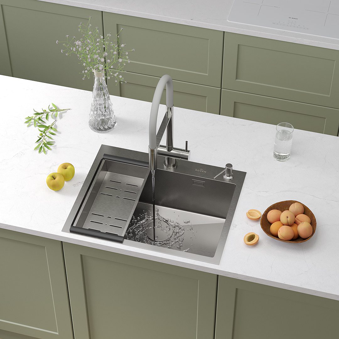 Кухонная мойка Roxen Simple 560220-60 сатин/матовая