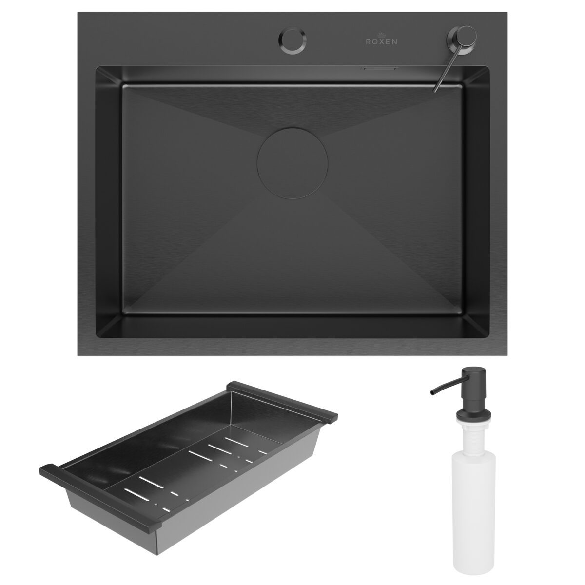 Кухонная мойка Roxen Simple 560220-60B графит/матовая — изображение 11