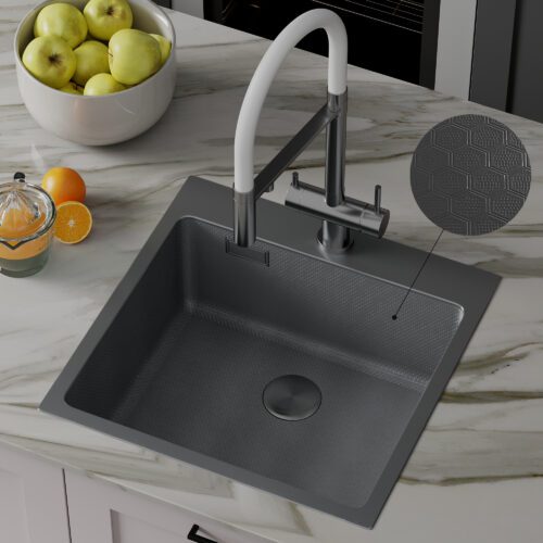 Кухонная мойка Roxen Simple 560220-50B (500x480x220; графит/мат)
