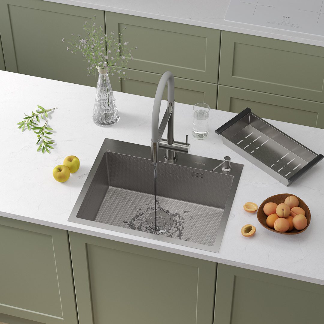 Кухонная мойка Roxen Snake 560220-60-S сатин/декорированная — изображение 2