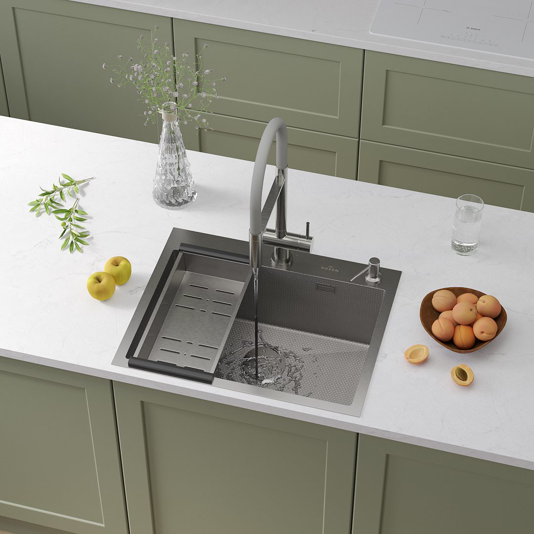 Кухонная мойка Roxen Snake 560220-60-S сатин/декорированная — изображение 3