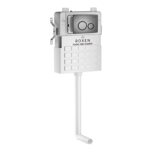 Комплект инсталляции для приставного унитаза Roxen Attach с кнопкой Steel (оружейная сталь/матовая), 939252