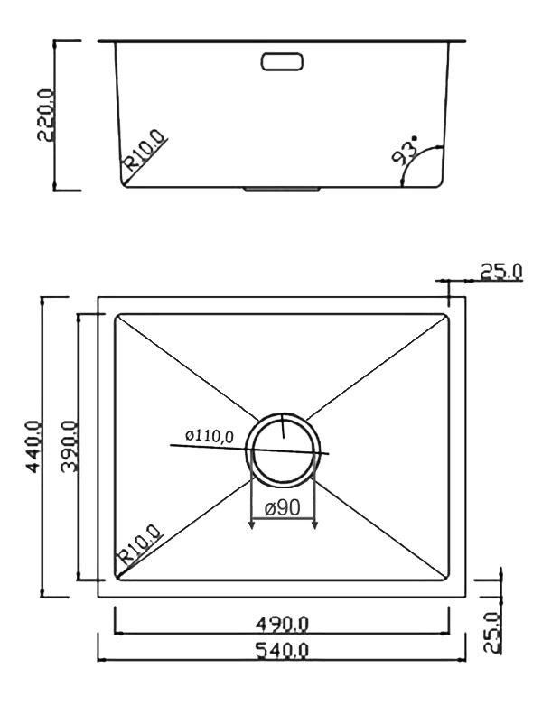 Кухонная мойка Roxen Uno 560210-54-BS графит/декорированная — изображение 12