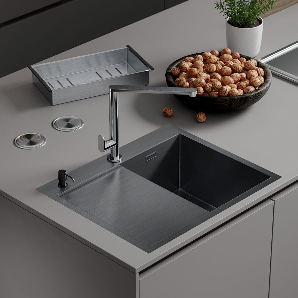 Кухонная мойка Roxen Vespa 560230-70R (780х480х220; сатин/мат) — изображение 16