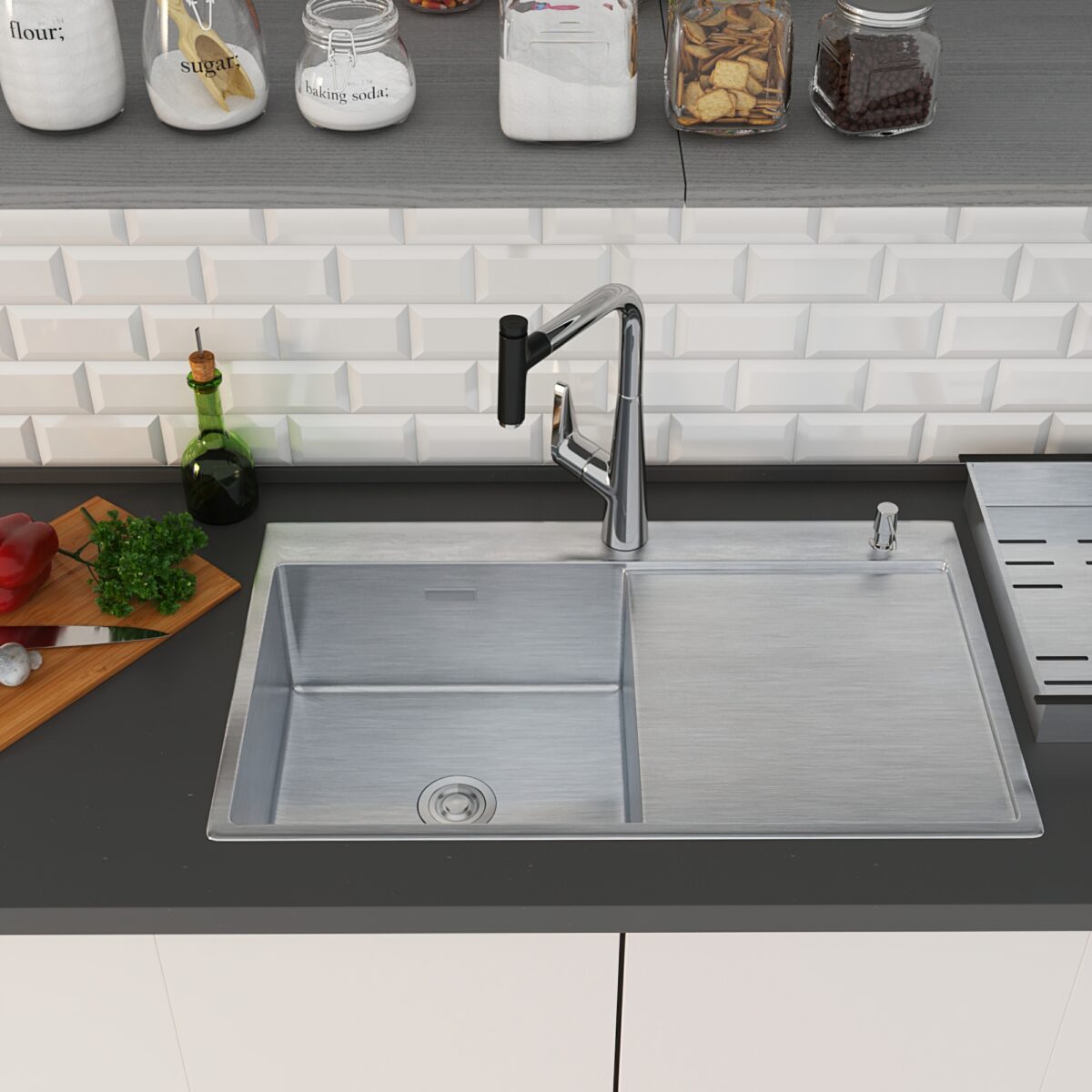 Кухонная мойка Roxen Vespa 560230-70L (780х480х220; сатин/мат)