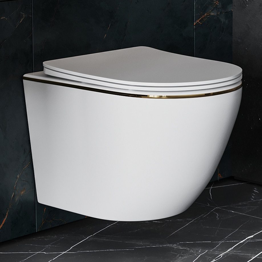 Комплект инсталляции Roxen StounFix Dual Fresh с унитазом Antares Gold и кнопкой Santi (золото/глянец), 968092 — изображение 2