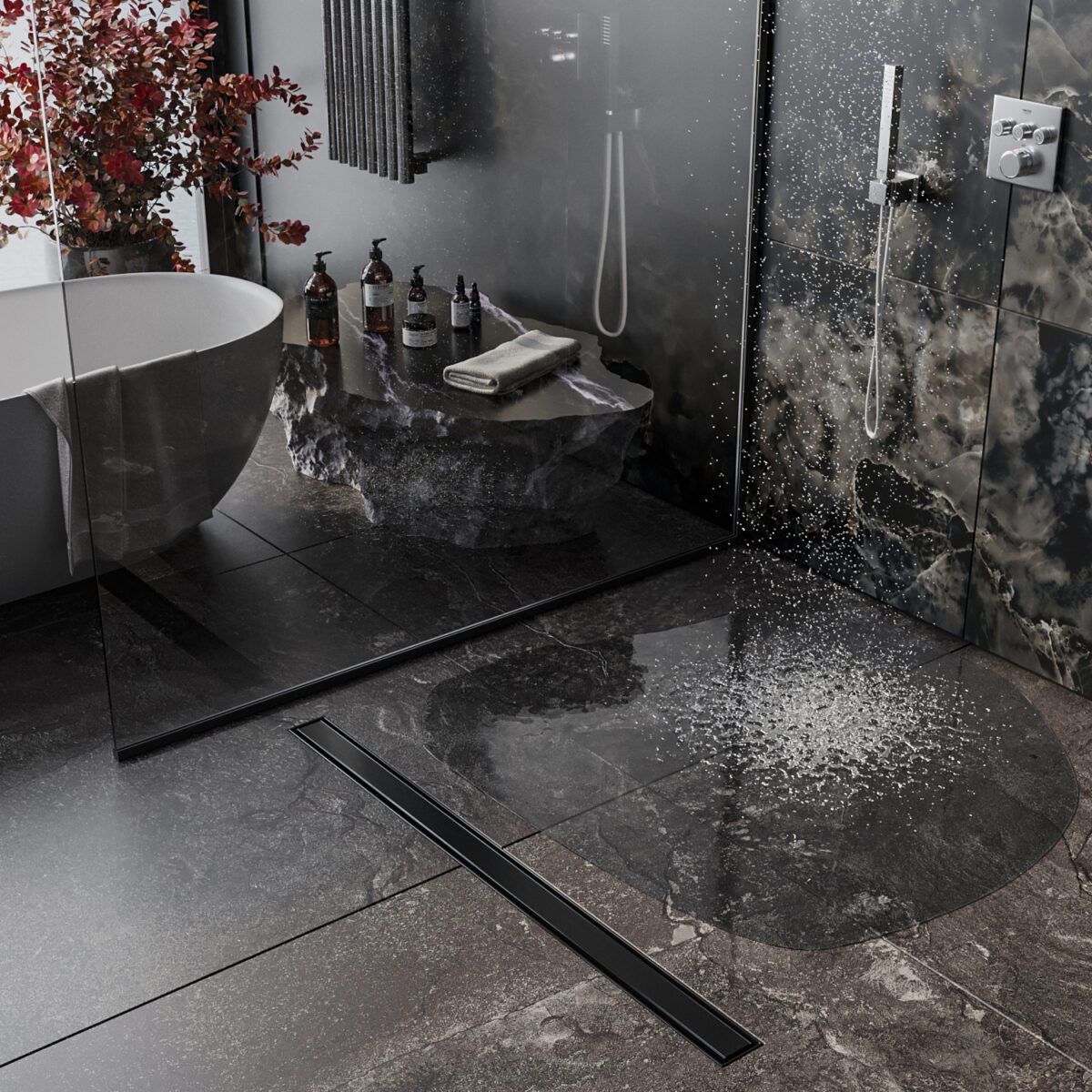 Трап для душа под плитку Roxen Supra black 91050-70 чёрный — изображение 6