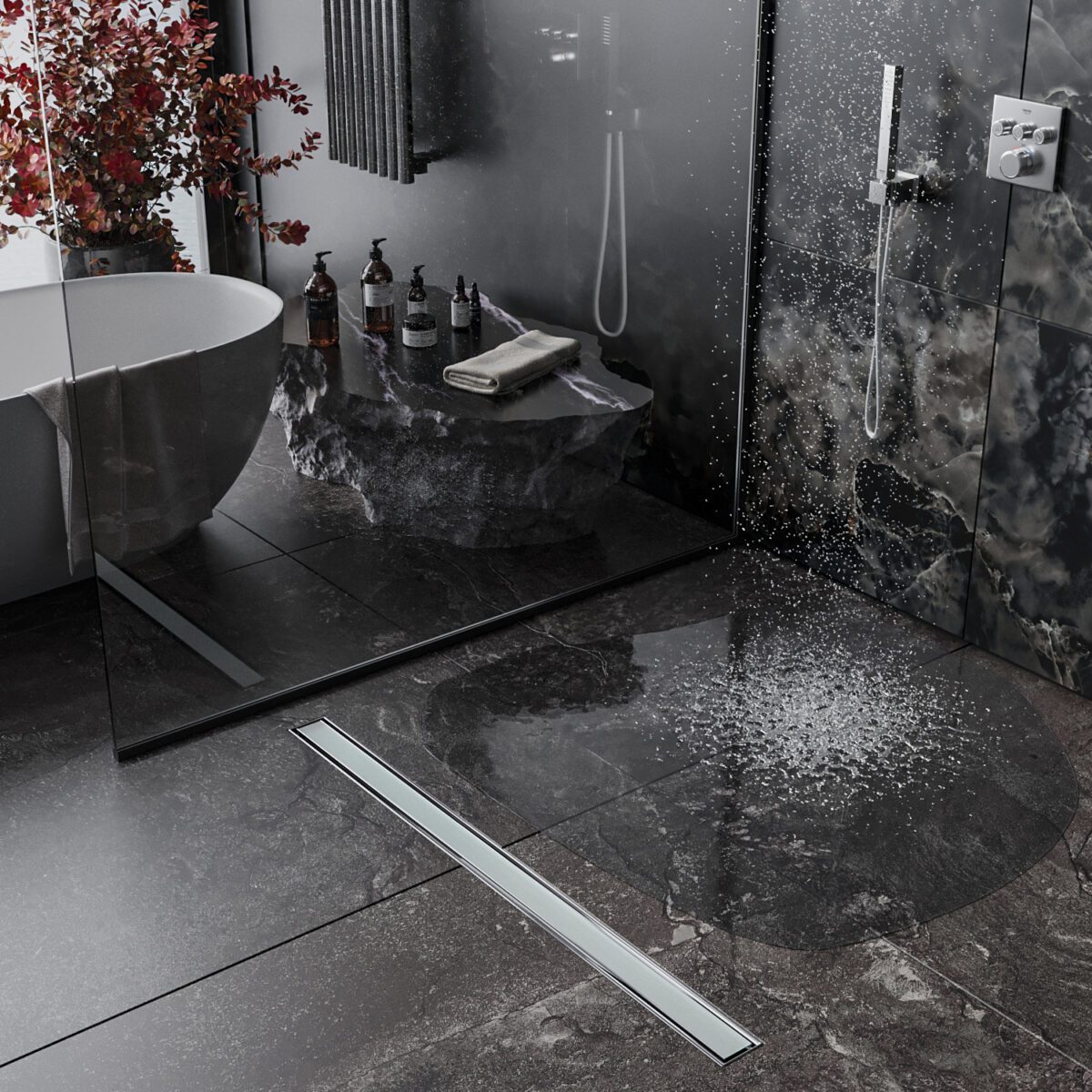 Трап для душа Roxen White glass 91040-80 белое стекло — изображение 5