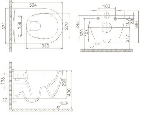 Унитаз подвесной CeraStyle City, HC00206PN00 (019100-w-01) — изображение 3