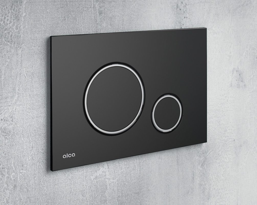 Кнопка для инсталляции Alca THIN M778-5, черный-мат/золотой-глянец — изображение 4