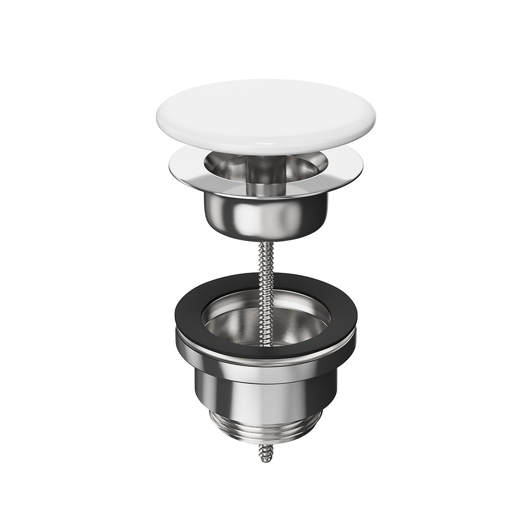 Донный клапан с керамической крышкой для раковин PLAZA, ARTBASIN DRR.1/WHT