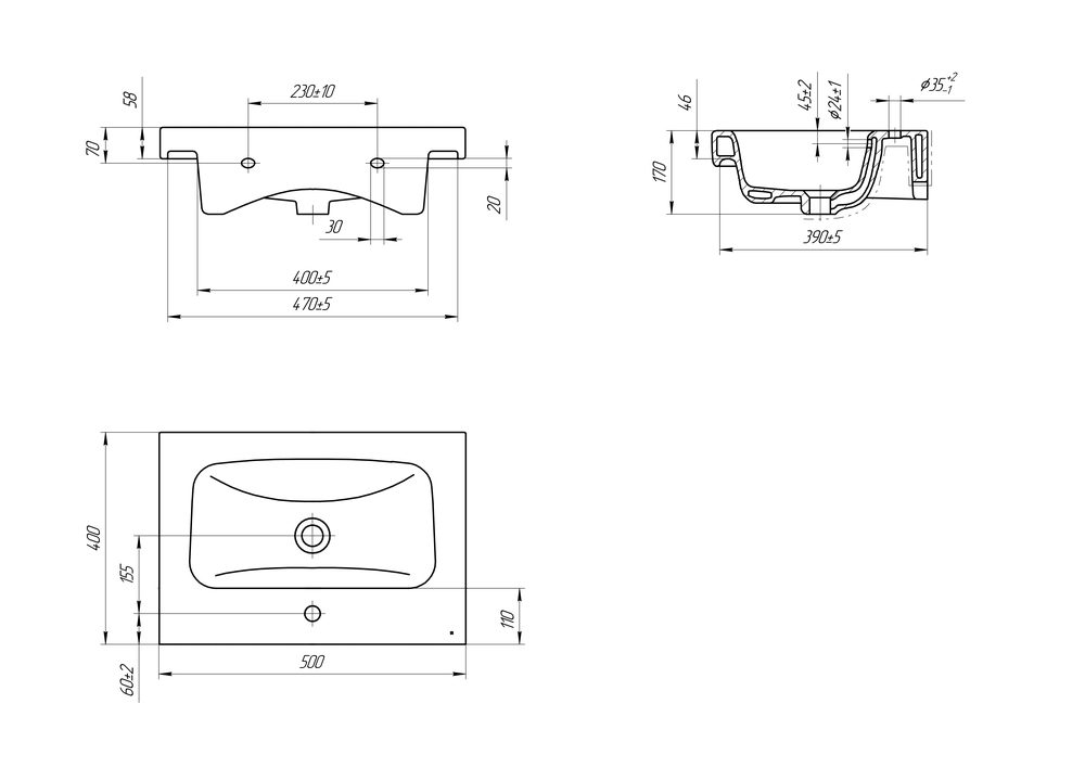 Умывальник Cersanit Moduo 50, S-UM-MOD50/1 — изображение 4