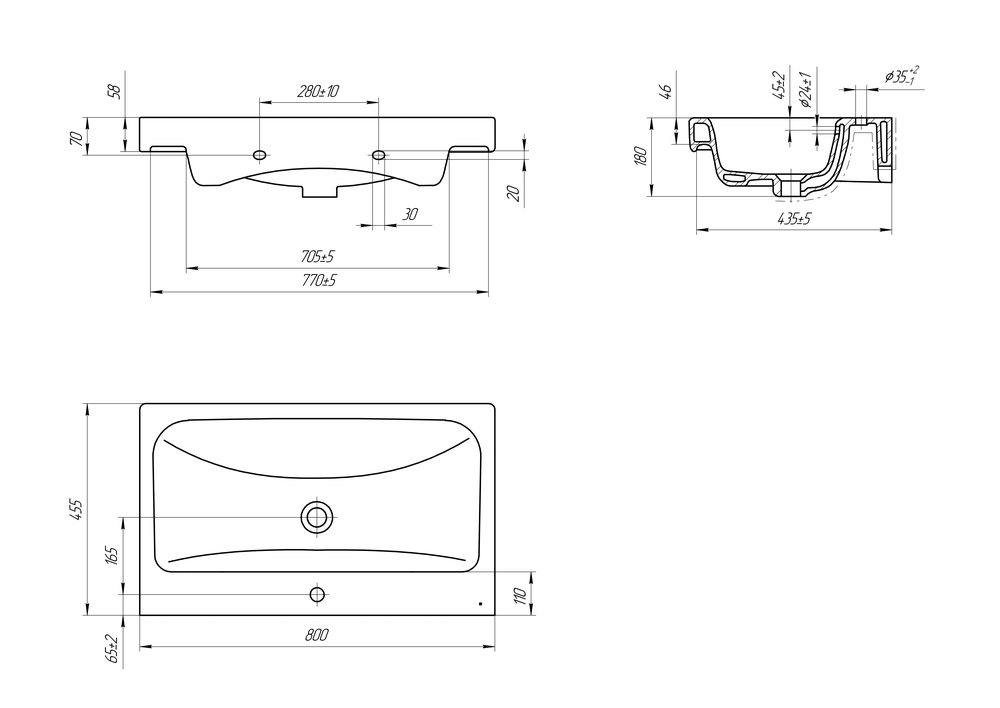 Умывальник Cersanit Moduo 80, S-UM-MOD80/1 — изображение 4