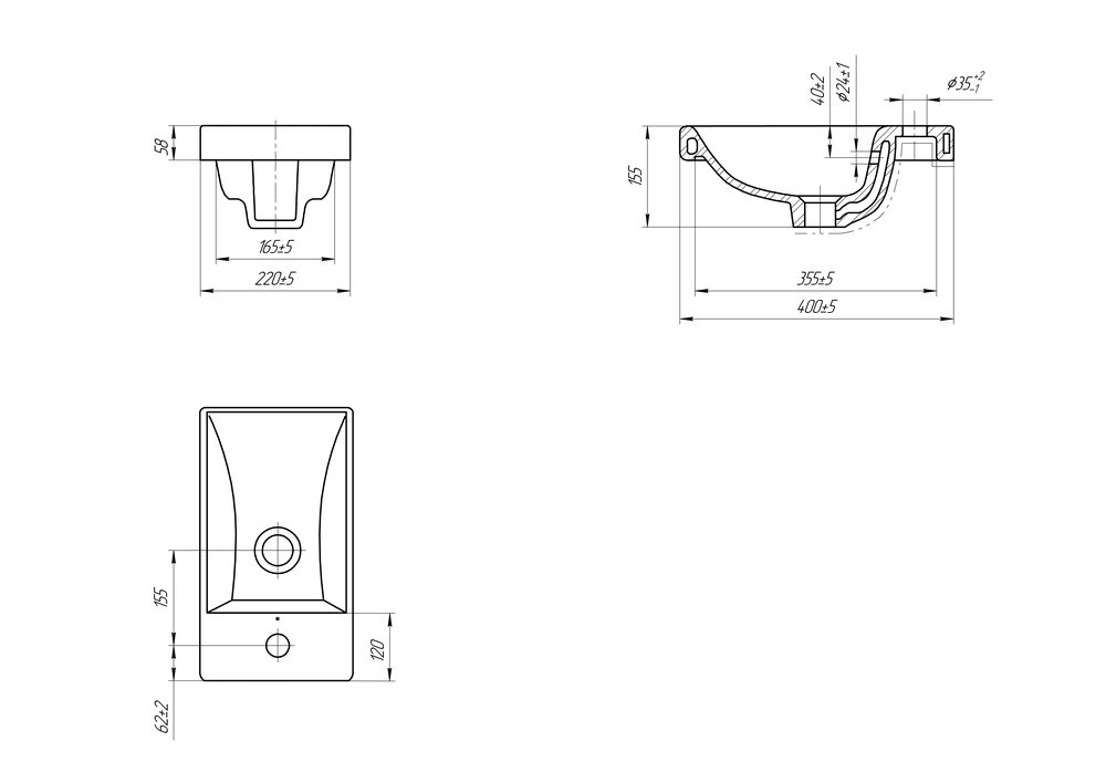 Умывальник Cersanit Moduo 40, S-UM-MOD40/1 — изображение 4