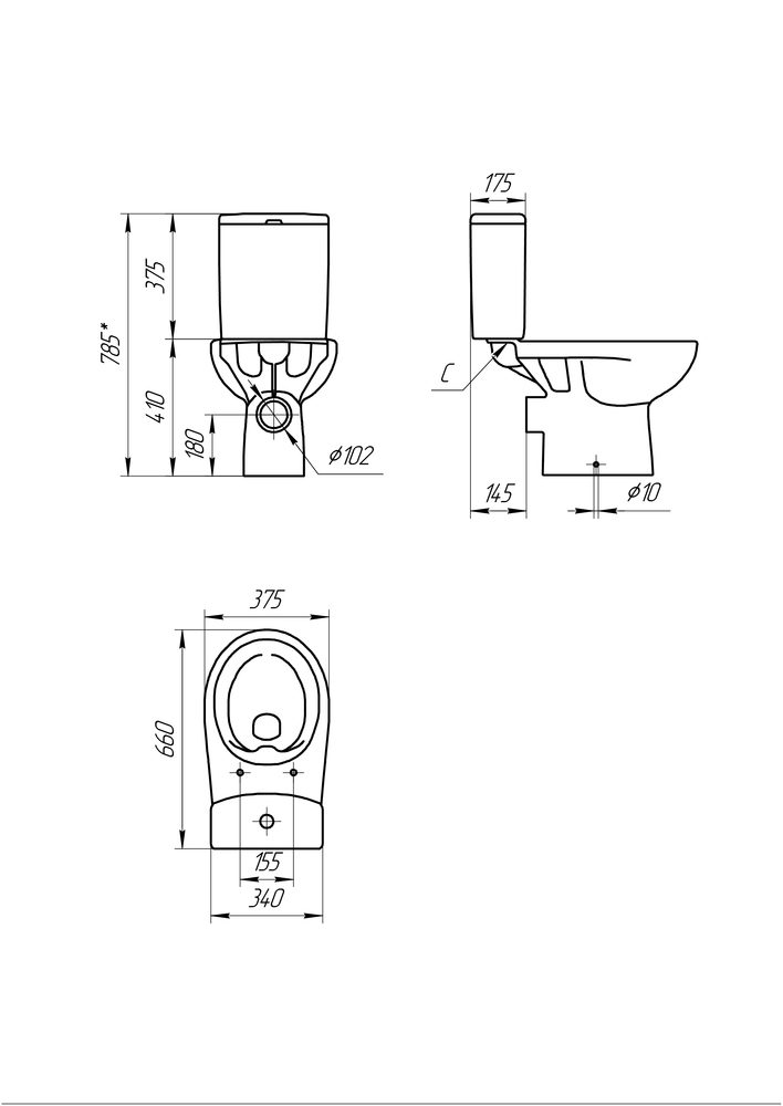 Унитаз напольный Cersanit Nature Clean On 011 3/5 DPL EO slim, 65410 — изображение 11