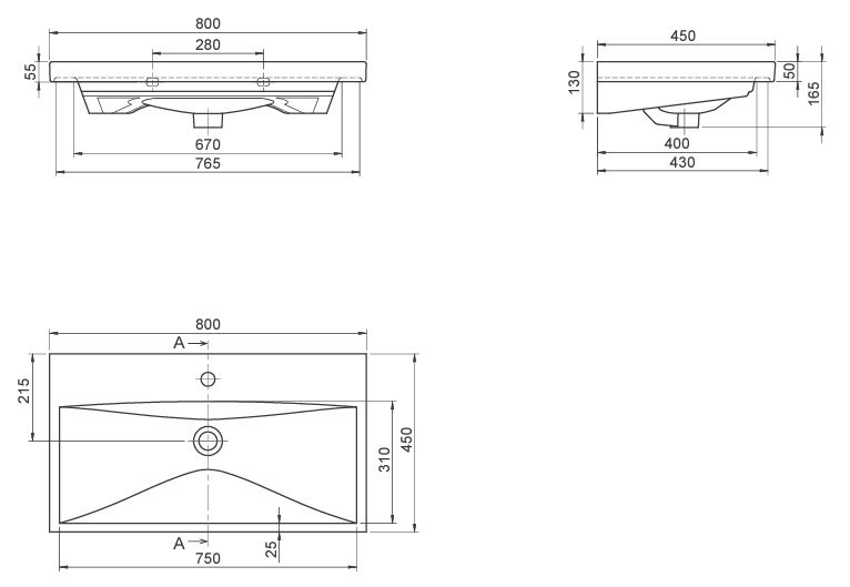 Умывальник CeraStyle Elite 80, VB032M22U00 — изображение 3