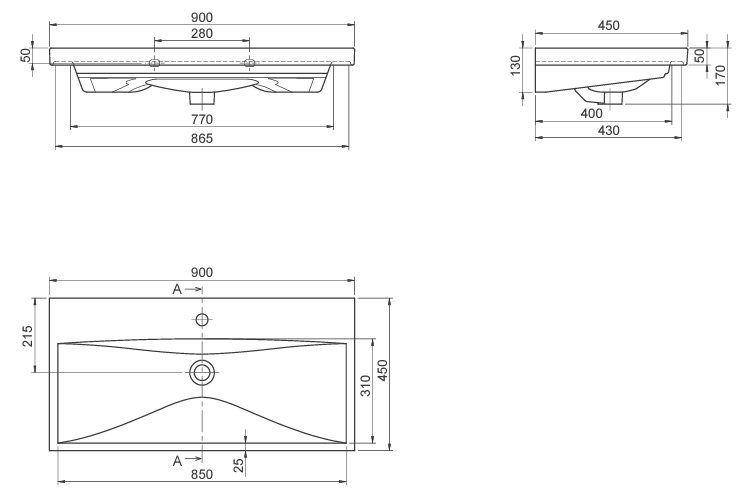 Умывальник CeraStyle Elite 90, VB032N82U00 — изображение 2