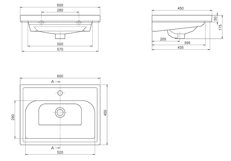 Умывальник CeraStyle Frame 60, VB015H82U00 — изображение 3