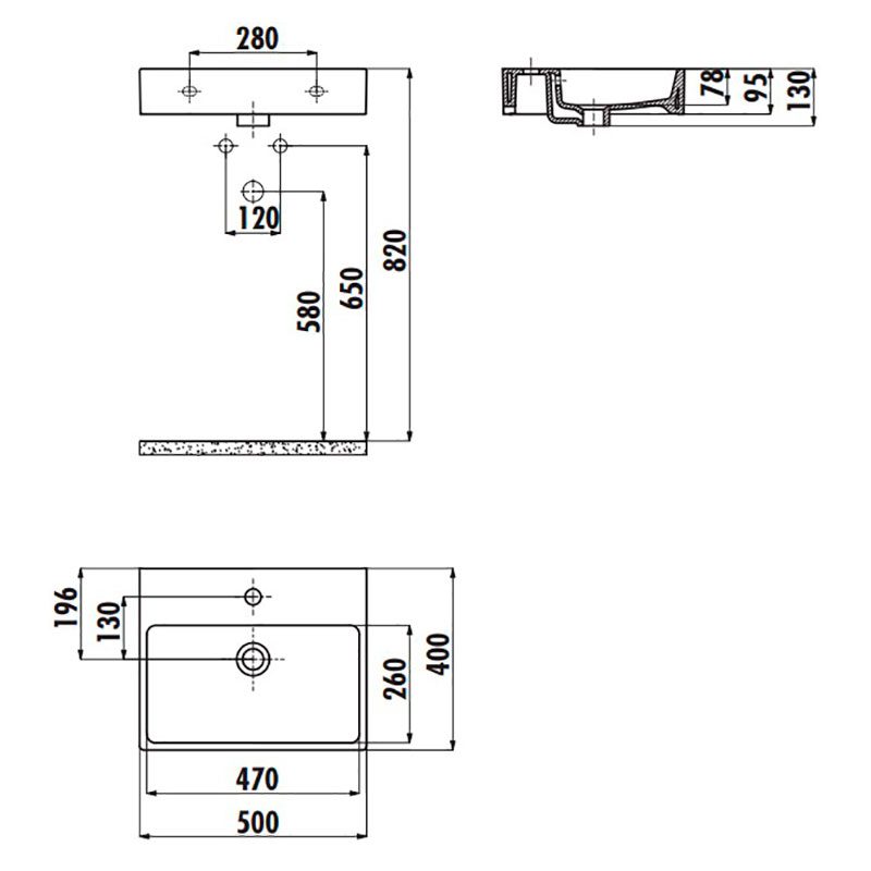 Умывальник Ceravit Next 50, NX242-00CB00E-0000 — изображение 2