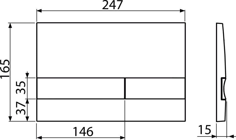 Кнопка для инсталляции Alca M1720-1, белый-глянец/xром-глянец — изображение 2