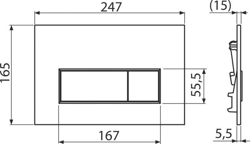 Кнопка для инсталляции Alca THIN M571, xром-глянец — изображение 2