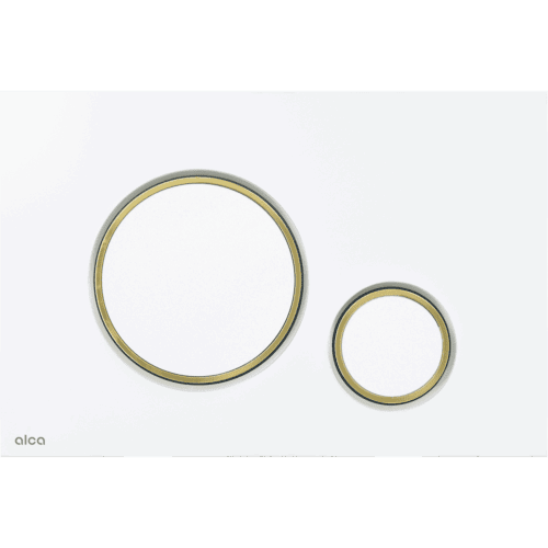 Кнопка для инсталляции Alca THIN M775, белый-глянец/золотой-глянец