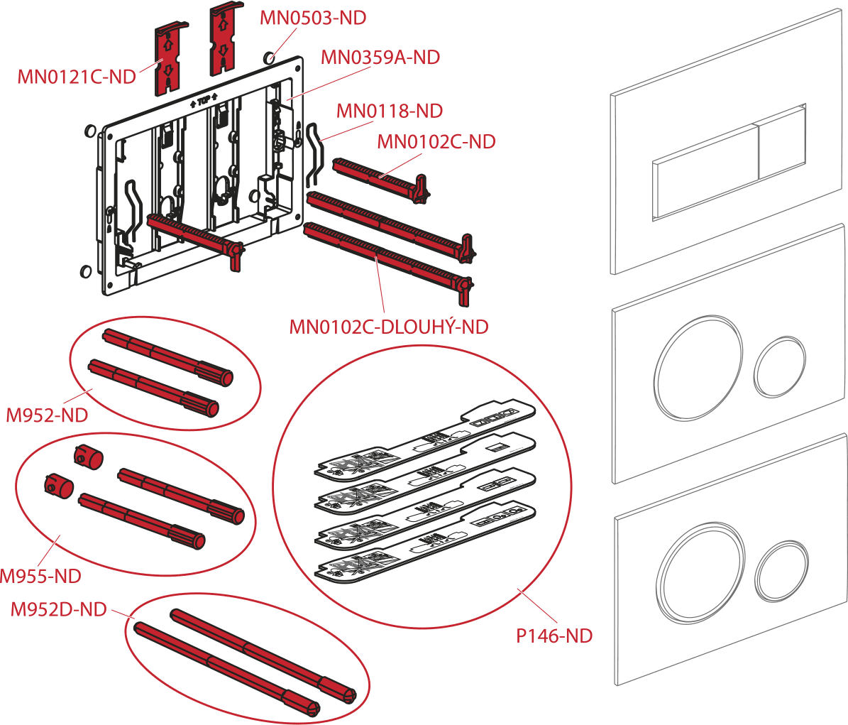 Кнопка для инсталляции Alca THIN M676, белый-мат — изображение 3