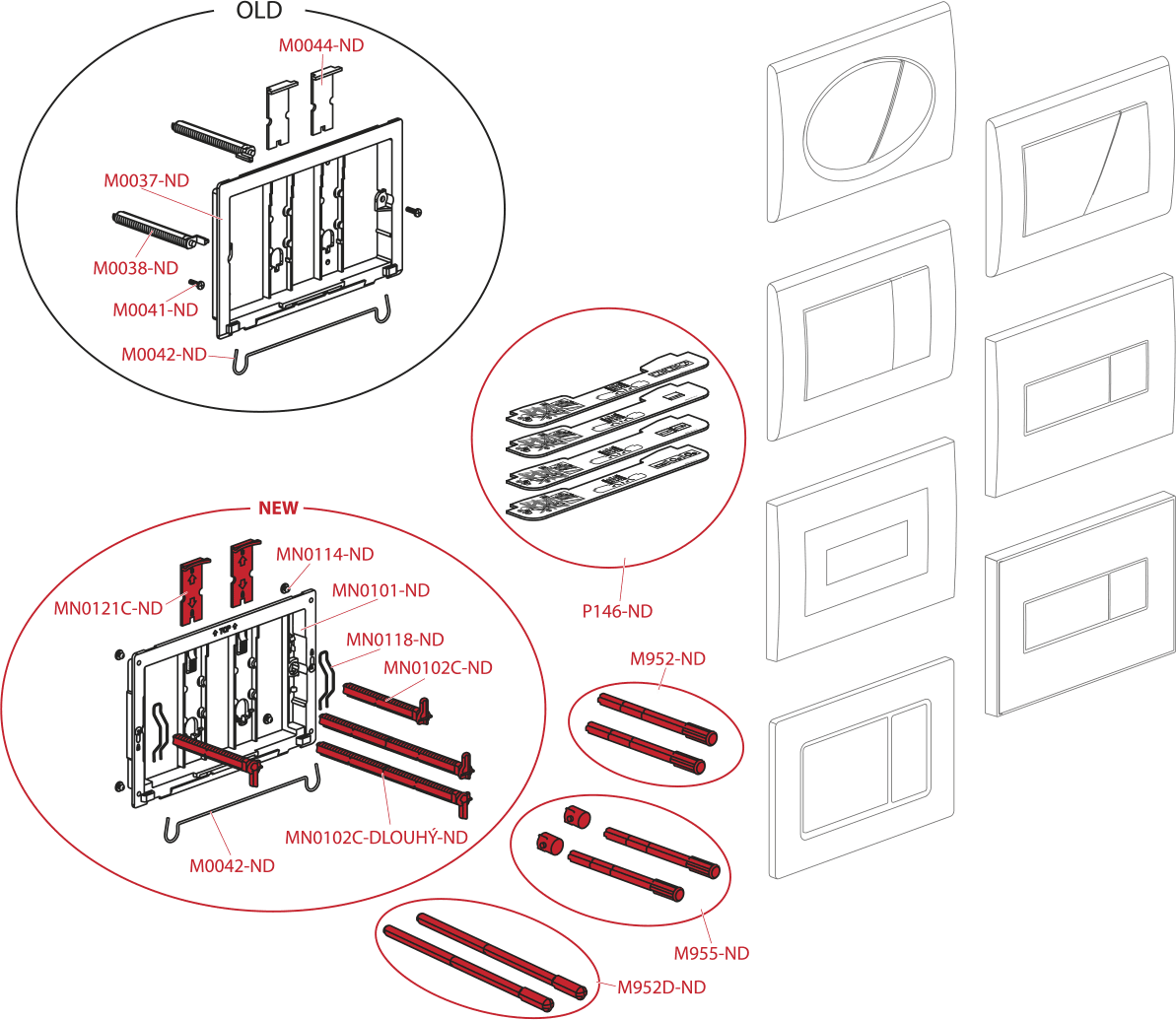 Кнопка для инсталляции Alca M75, золотой-глянец — изображение 3