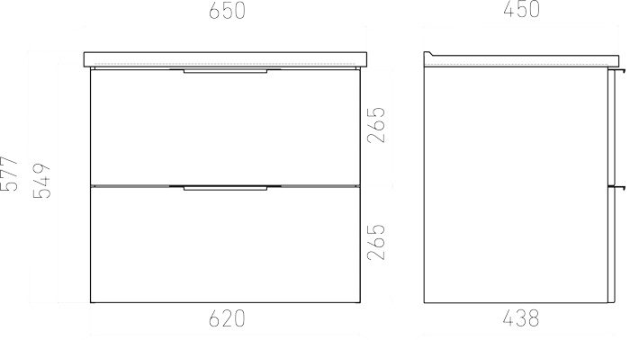 Тумба подвесная LAPARET FOCUS 65, белый глянец, LF-WCAB-65A-01 — изображение 3