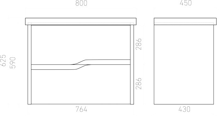 Тумба в ванную LAPARET ALTAIR 80 под умывальник Cerastyle Elite 80, белый — изображение 3