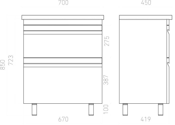 Тумба напольная LAPARET VENUS 70, белый глянец, LVE-WFCAB-70-101 — изображение 4