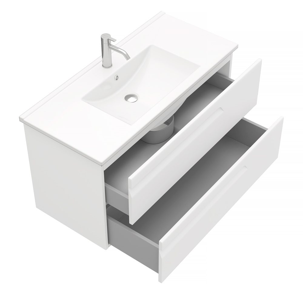 Тумба в ванную LAPARET ATLAS 100 под умывальник Creavit Su 100, белый — изображение 2