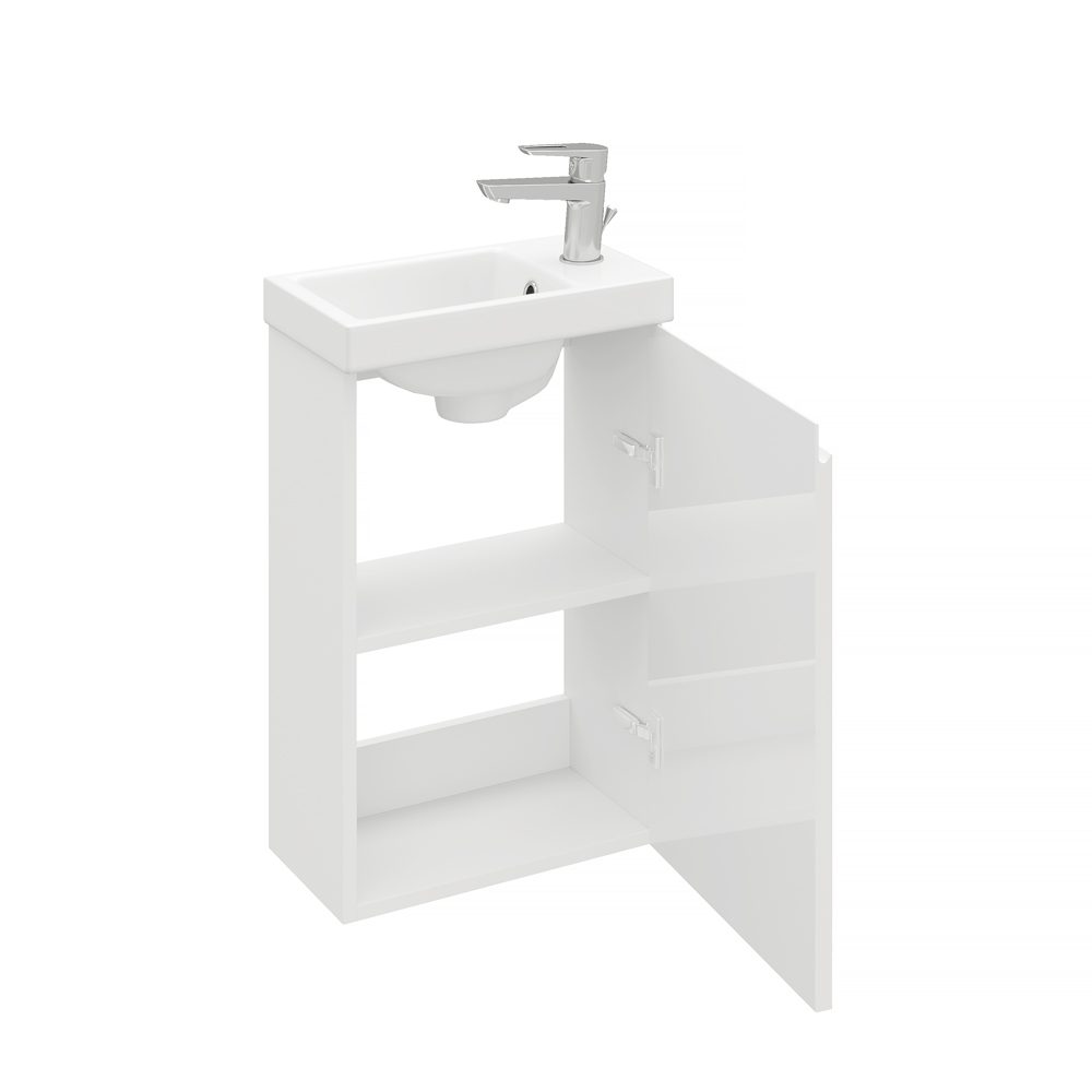 Тумба подвесная LAPARET OPTIMUM 40 R, петли справа, белый глянец, LO-WCAB-40-01R — изображение 2