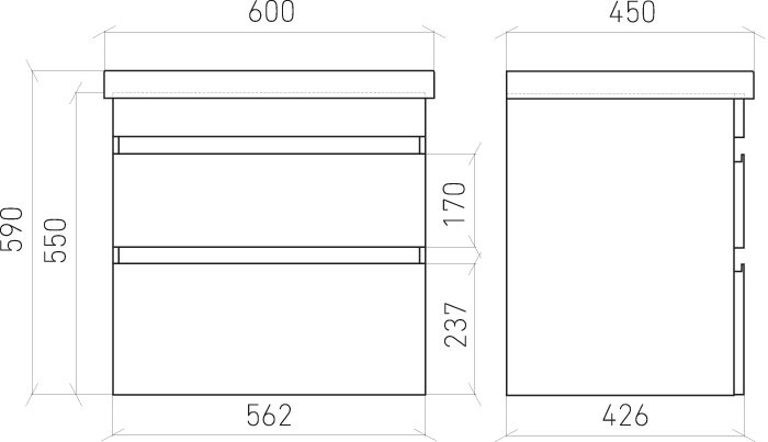 Тумба подвесная LAPARET SARGAS 60, белый глянец, LS-WCAB-60-101 — изображение 4