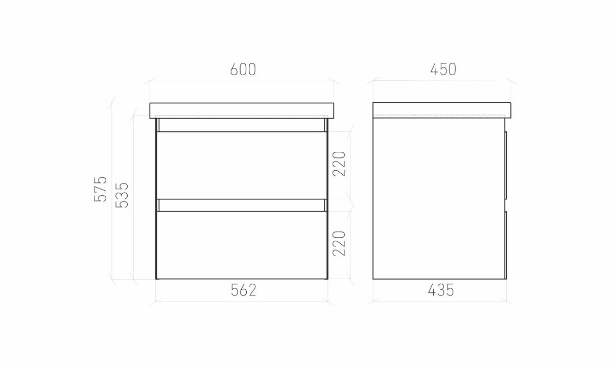 Тумба подвесная LAPARET VITRUM 60, белый матовый, LV-WCAB-60-11 — изображение 4