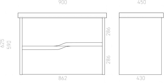 Тумба в ванную LAPARET ALTAIR 90 под умывальник Cerastyle Elite 90, белый — изображение 3