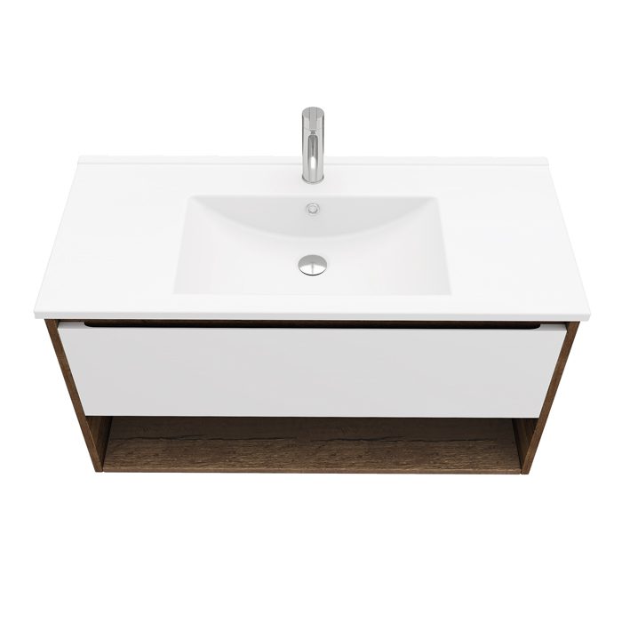 Тумба подвесная LAPARET POLARIS 100, дуб Рока/белый матовый, LP-WCAB-100-222-11 — изображение 3