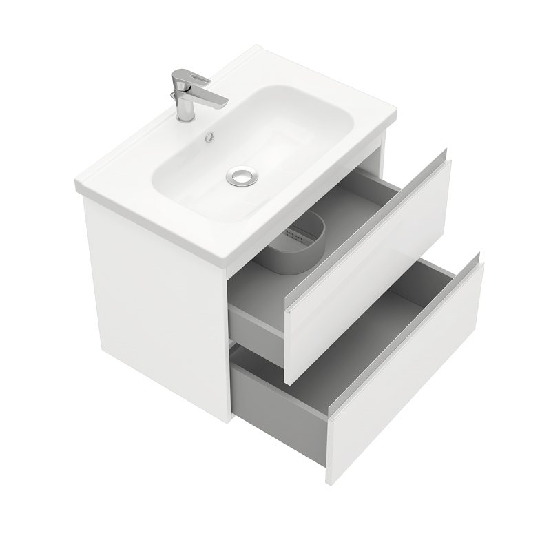 Тумба в ванную LAPARET ELECTRA 70 под умывальник Creavit Ideal 70, белый глянец — изображение 2