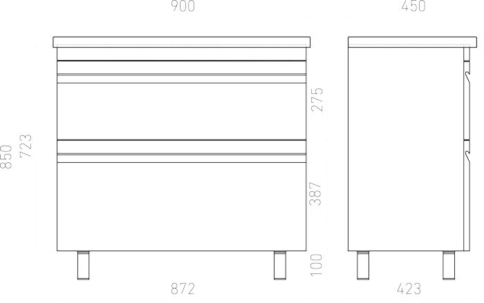 Тумба в ванную LAPARET VENUS 90 под умывальник Creavit Ideal 90, белый — изображение 4
