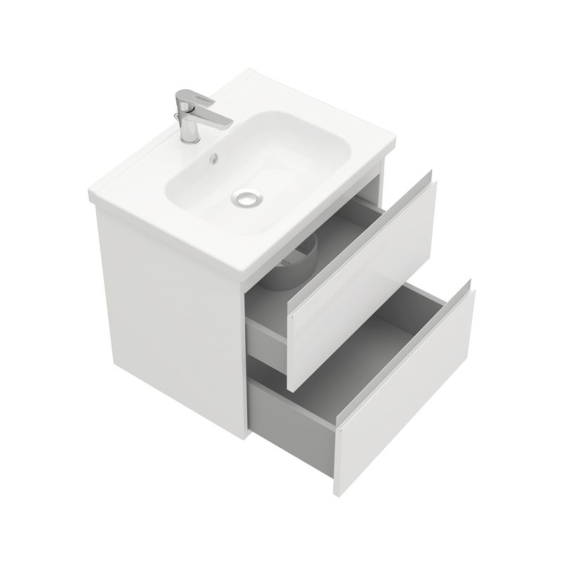 Тумба в ванную LAPARET ELECTRA 60 под умывальник Creavit Ideal 60, белый глянец — изображение 2