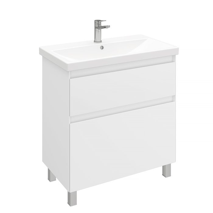 Тумба напольная LAPARET VITRUM 80, белый матовый, LV-WFCAB-80-11