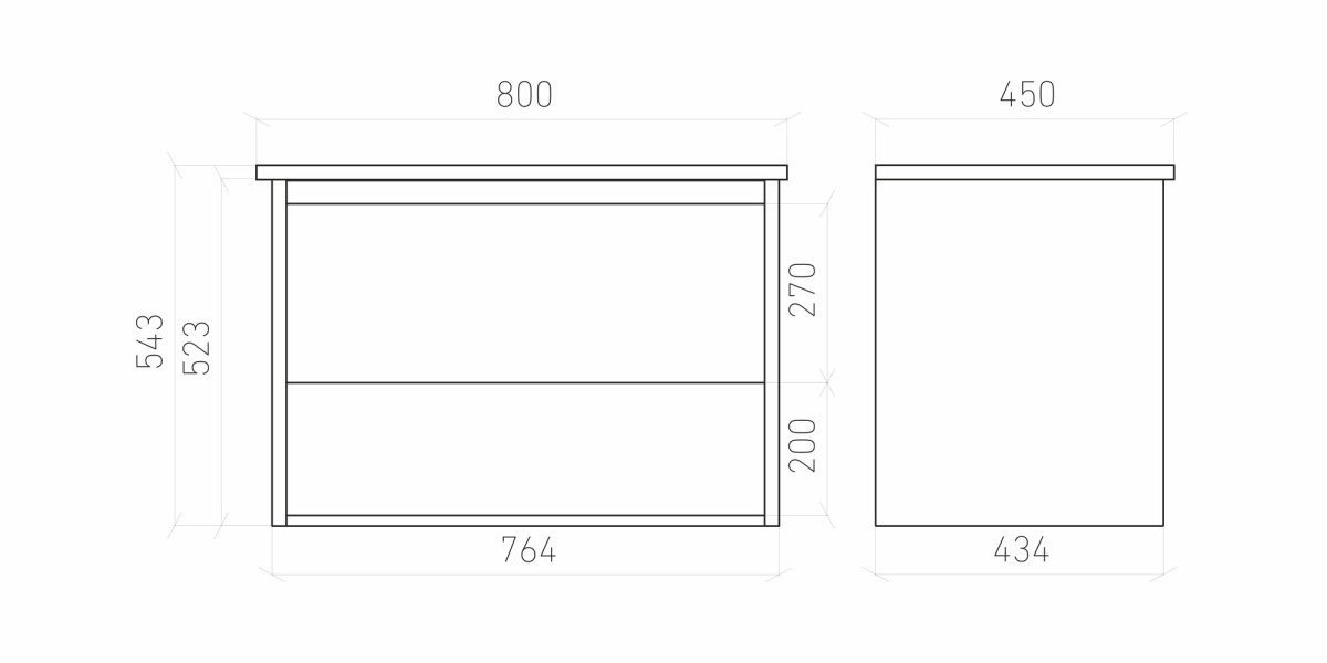 Тумба подвесная LAPARET POLARIS 80, дуб Рока/белый матовый, арт. LP-WCAB-80-222-11 — изображение 4