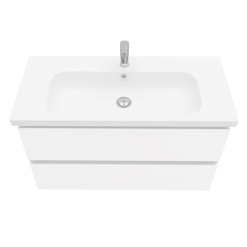 Тумба в ванную LAPARET ELECTRA 100 под умывальник Creavit Ideal 100, белый глянец — изображение 3