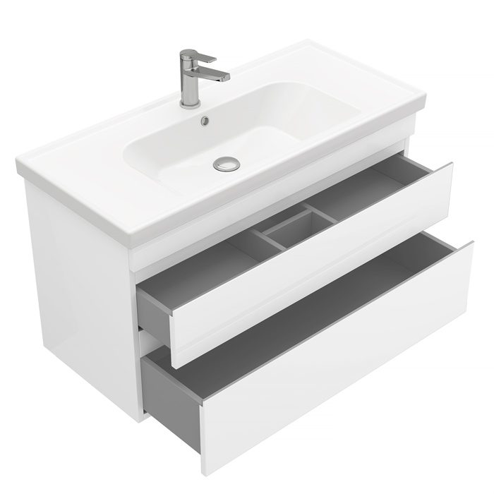 Тумба подвесная LAPARET SARGAS 100, белый глянец, LS-WCAB-100-101 — изображение 2