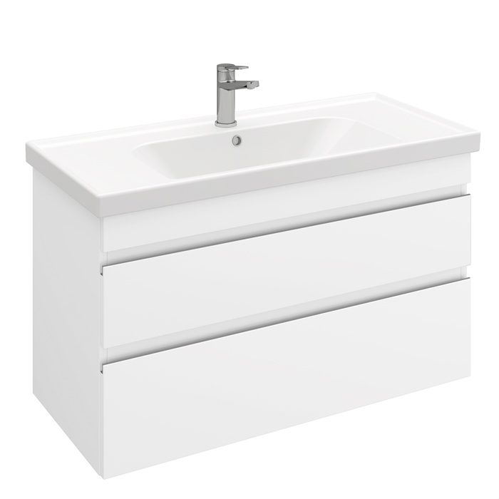 Тумба подвесная LAPARET SARGAS 100, белый глянец, LS-WCAB-100-101